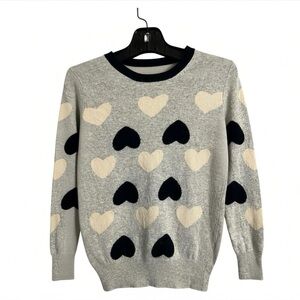 J.Crew Hearts sweater Xs Wool Rabbit Twee Preppy Coquette Cute Comfy Cozy Gray